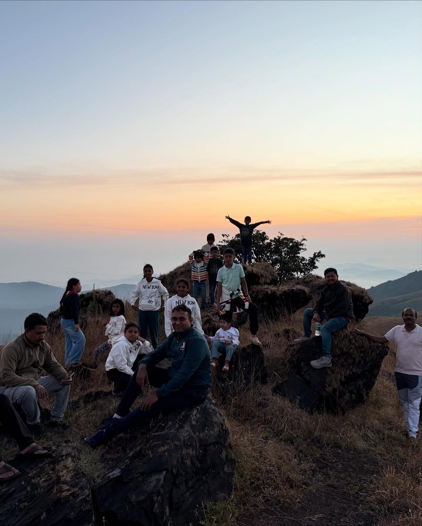 Panoramic Western Ghats vista from Kodachadri summit